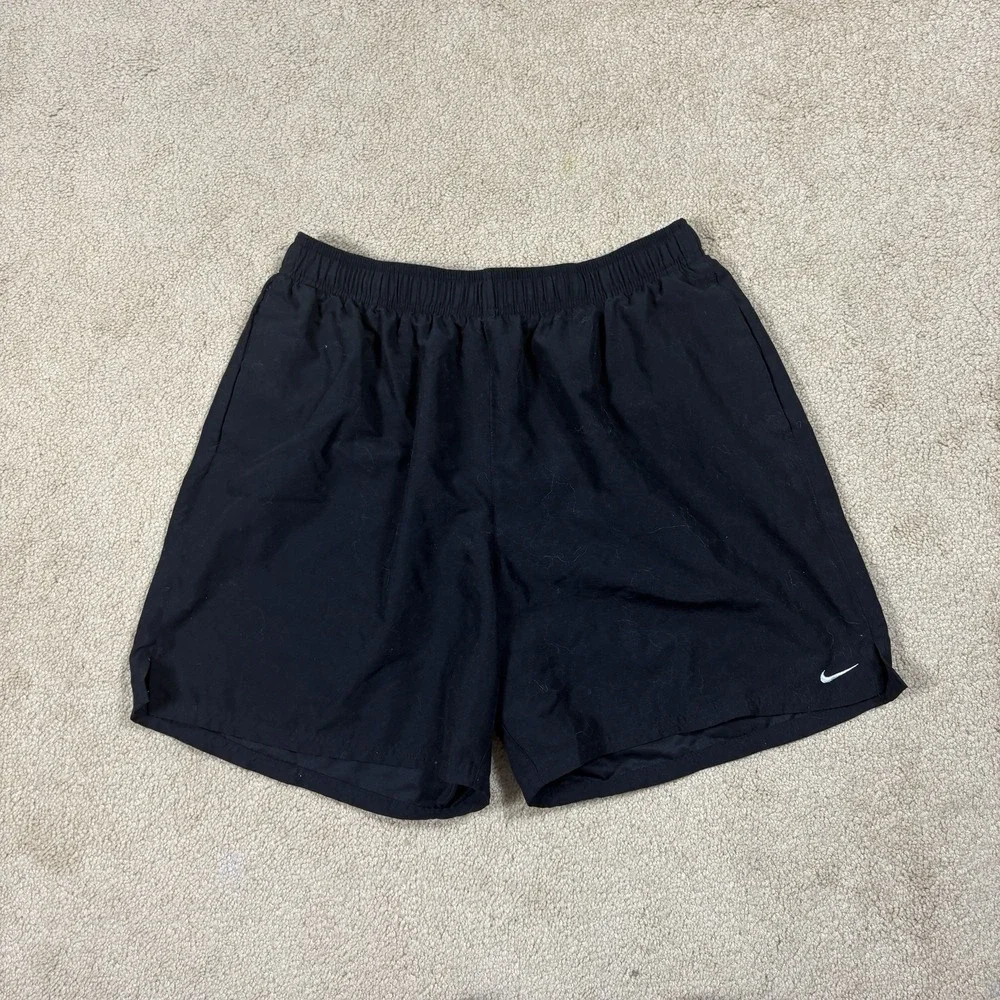 Nike Athletic Shorts Mens XL Black Lightweight Running Brief Liner Pockets